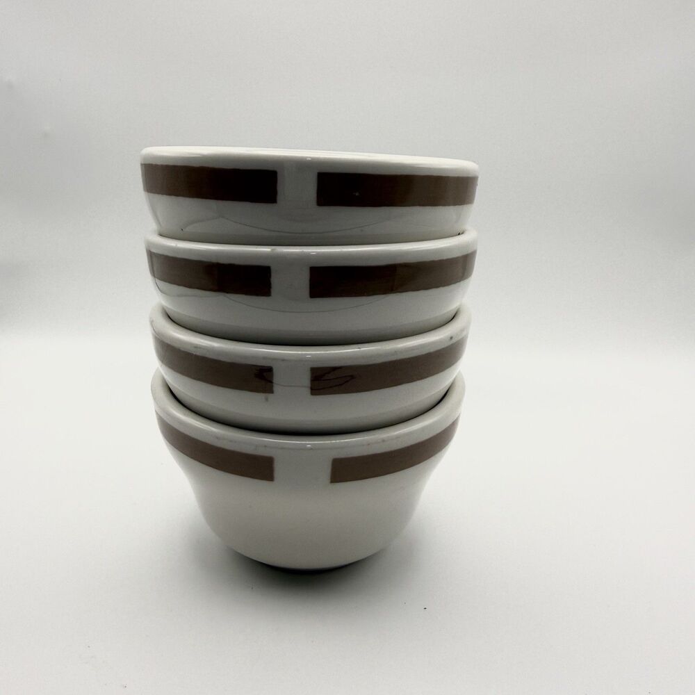 Set of 4 Homer Laughlin Restaurant Ware Best China Brown Chili Soup Bowls Cups